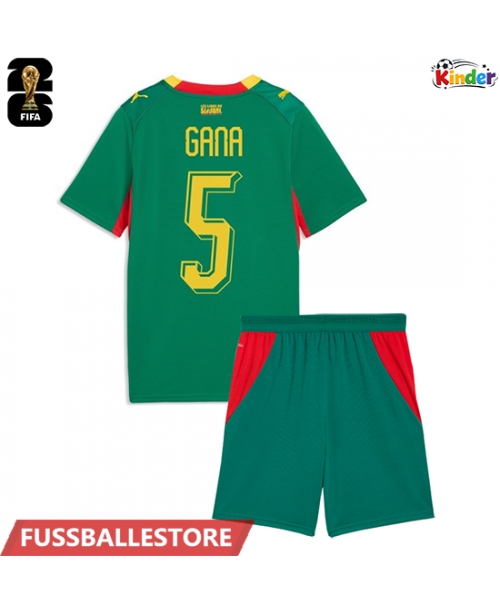 Günstige Senegal Idrissa Gueye #5 Auswärts Trikotsatzt Kinder WM 2026 Kurzarm (+ Kurze Hosen)